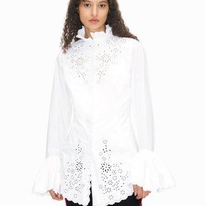 Paco Rabanne for H&M Eyelet Embroidered Poplin Shirt XS